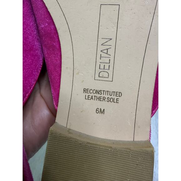 Deltan Pink Jeweled Rhinestone Velvet Mules Size 6 - Picture 4 of 5